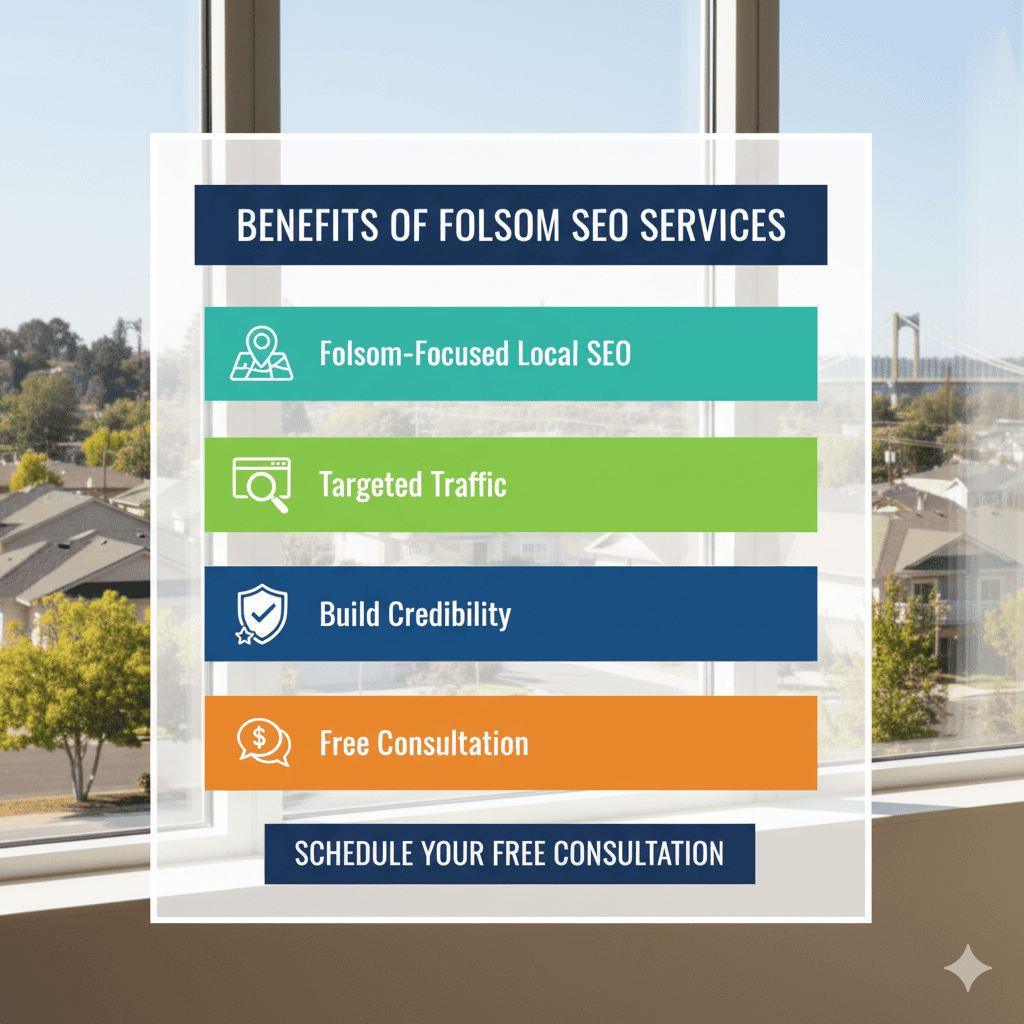 A chart highlighting the benefits of folsom seo services for local businesses