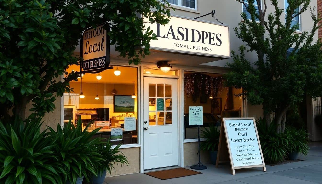 local business in need of a local seo audit folsom The photo features a cozy local business with a bright storefront, surrounded by lush green plants. A local seo audit folsom would help