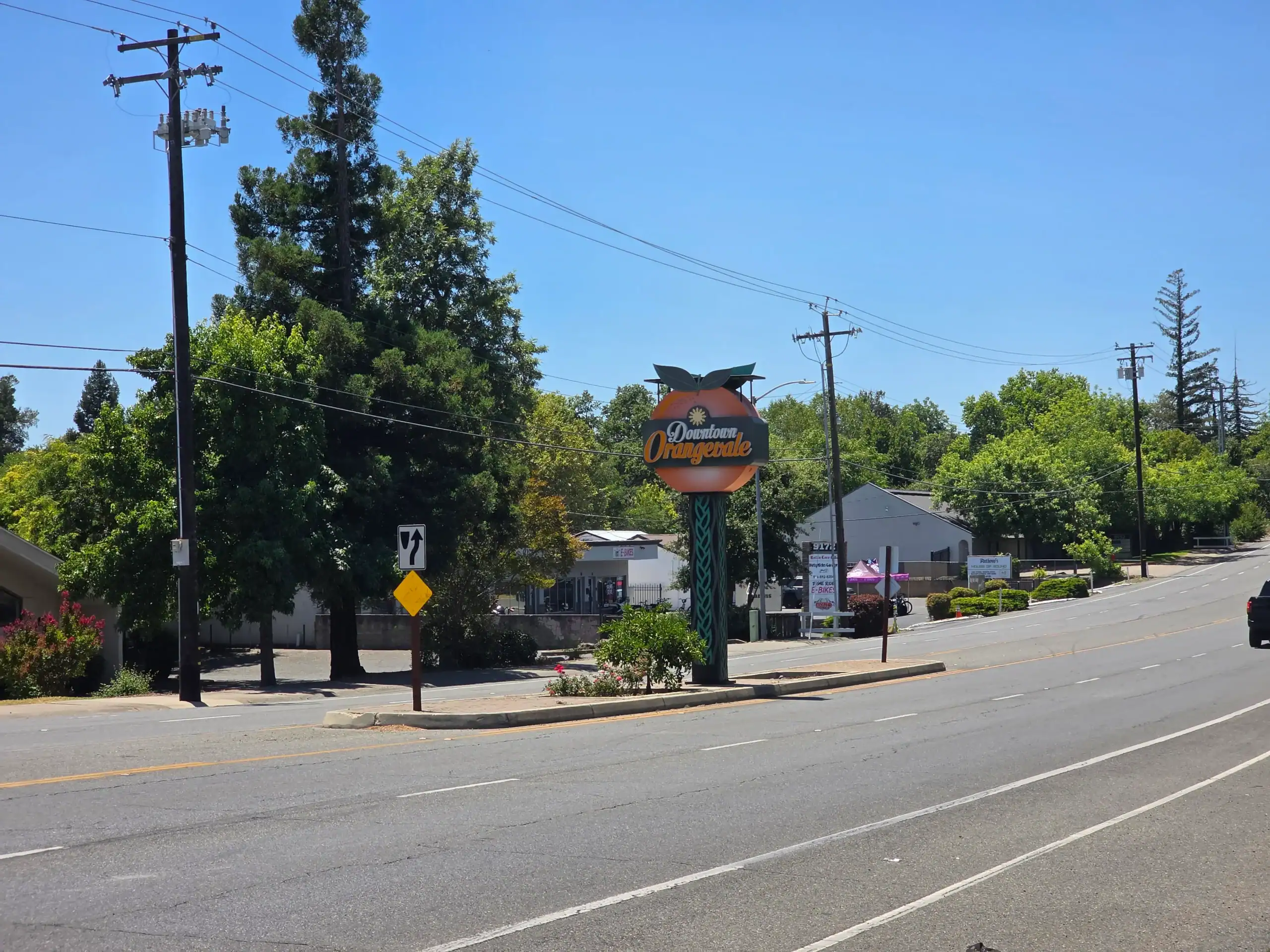 Downtown Orangevale sign on Greenback Lane Downtown Orangevale sign on Greenback Lane