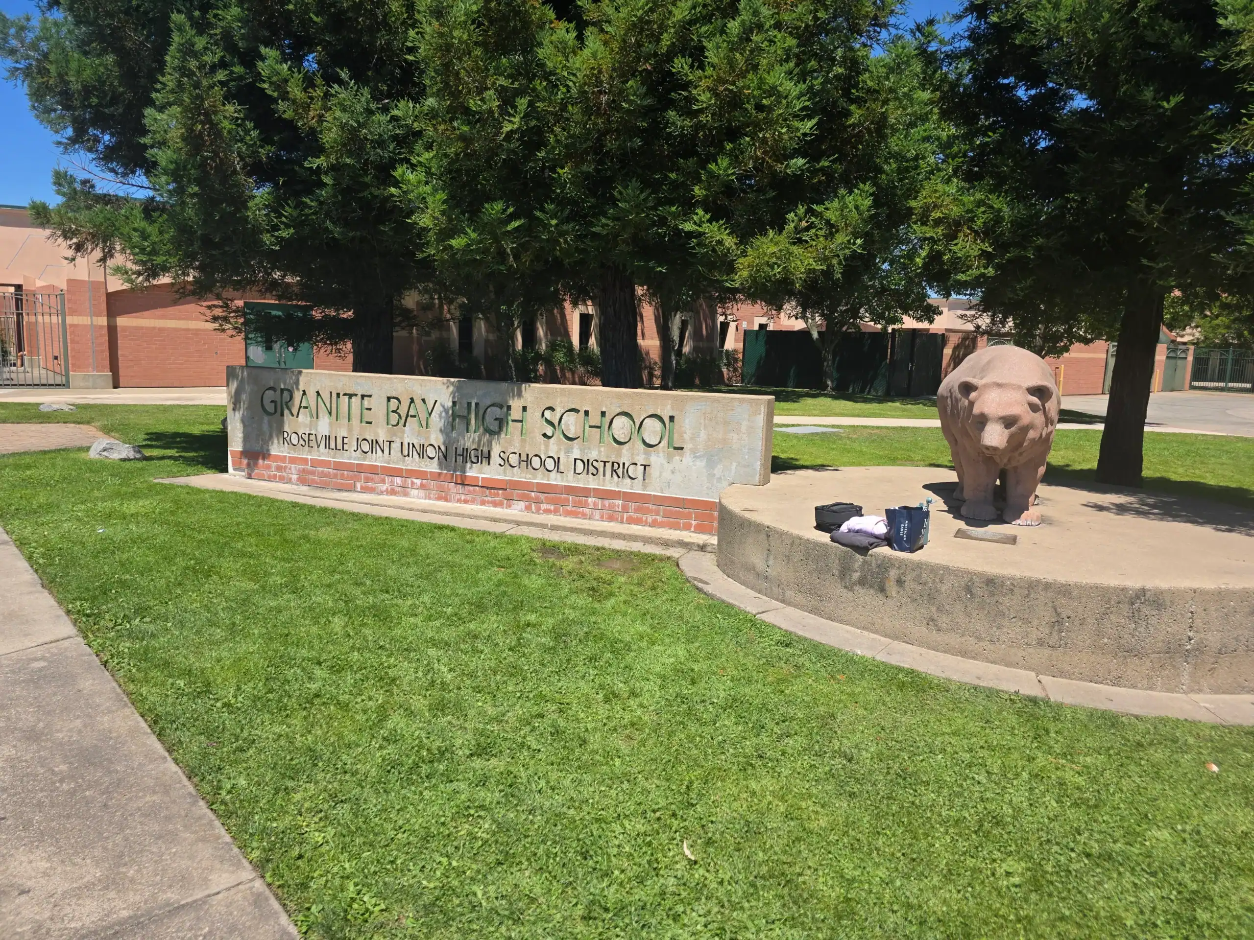 Granite Bay Highs School Sign in Front of School Granite Bay Highs School Sign in Front of School