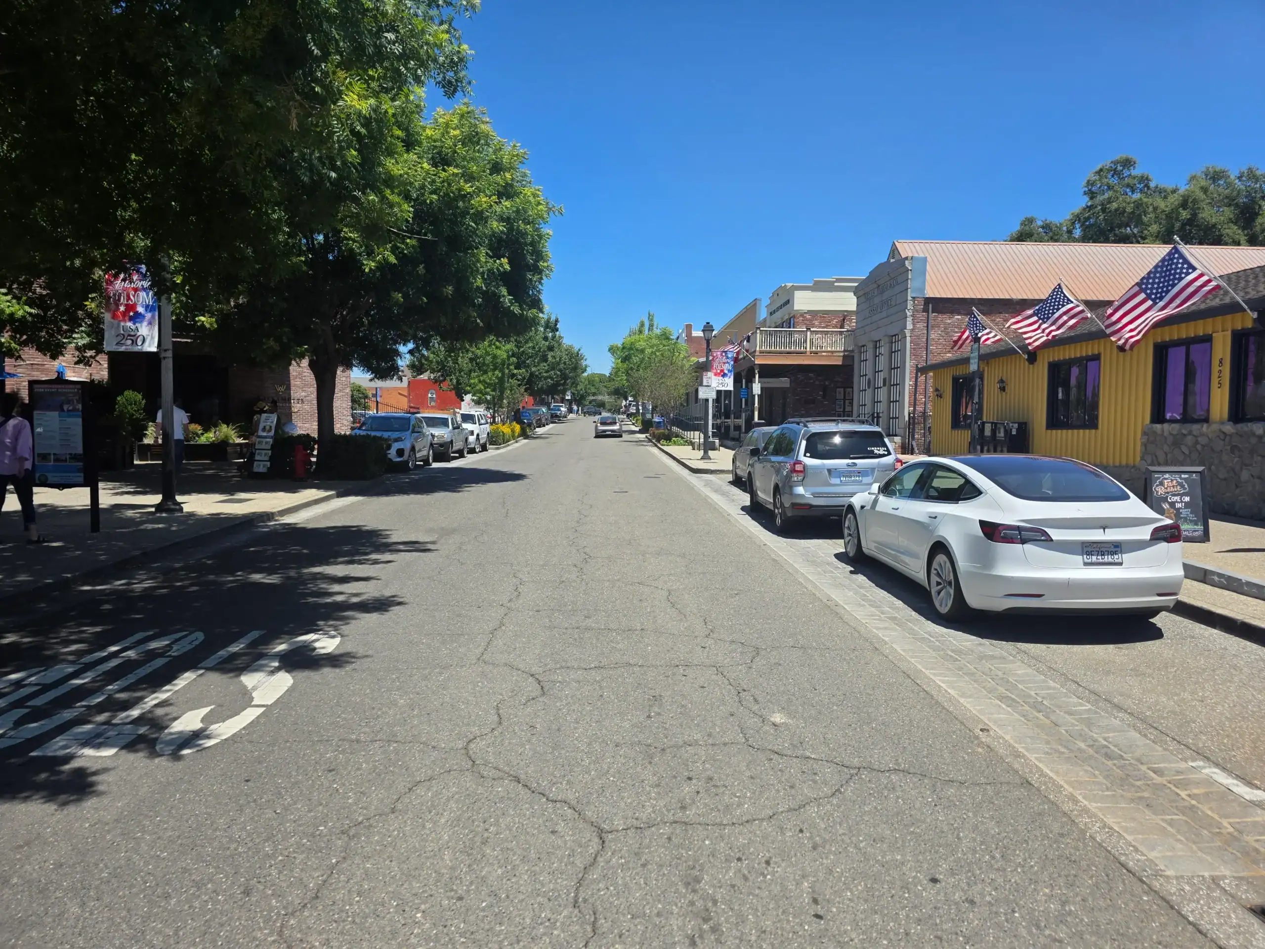 View down Sutter Street in Folsom Historic District View down Sutter Street from Wool St in Folsom, CA Historic District